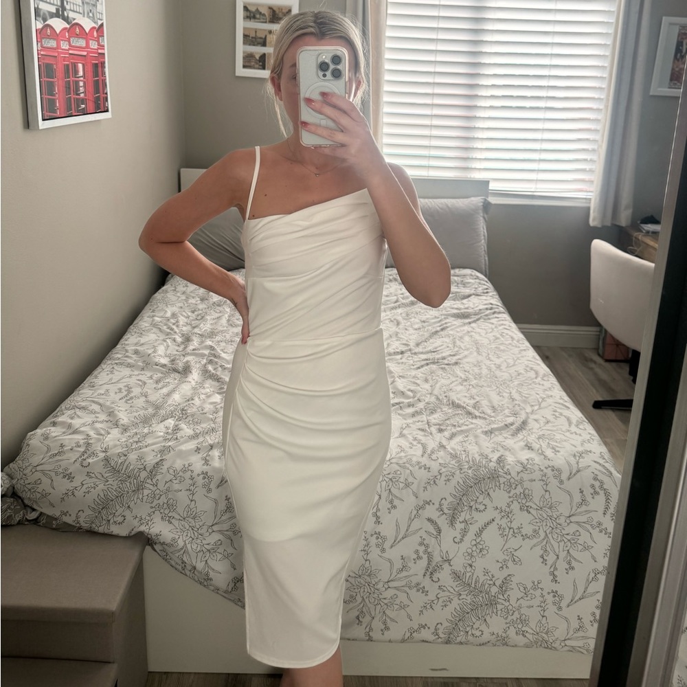 Grace Karin White Midi Dress